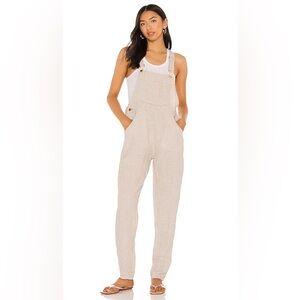 WeWoreWhat Taupe Linen Overalls